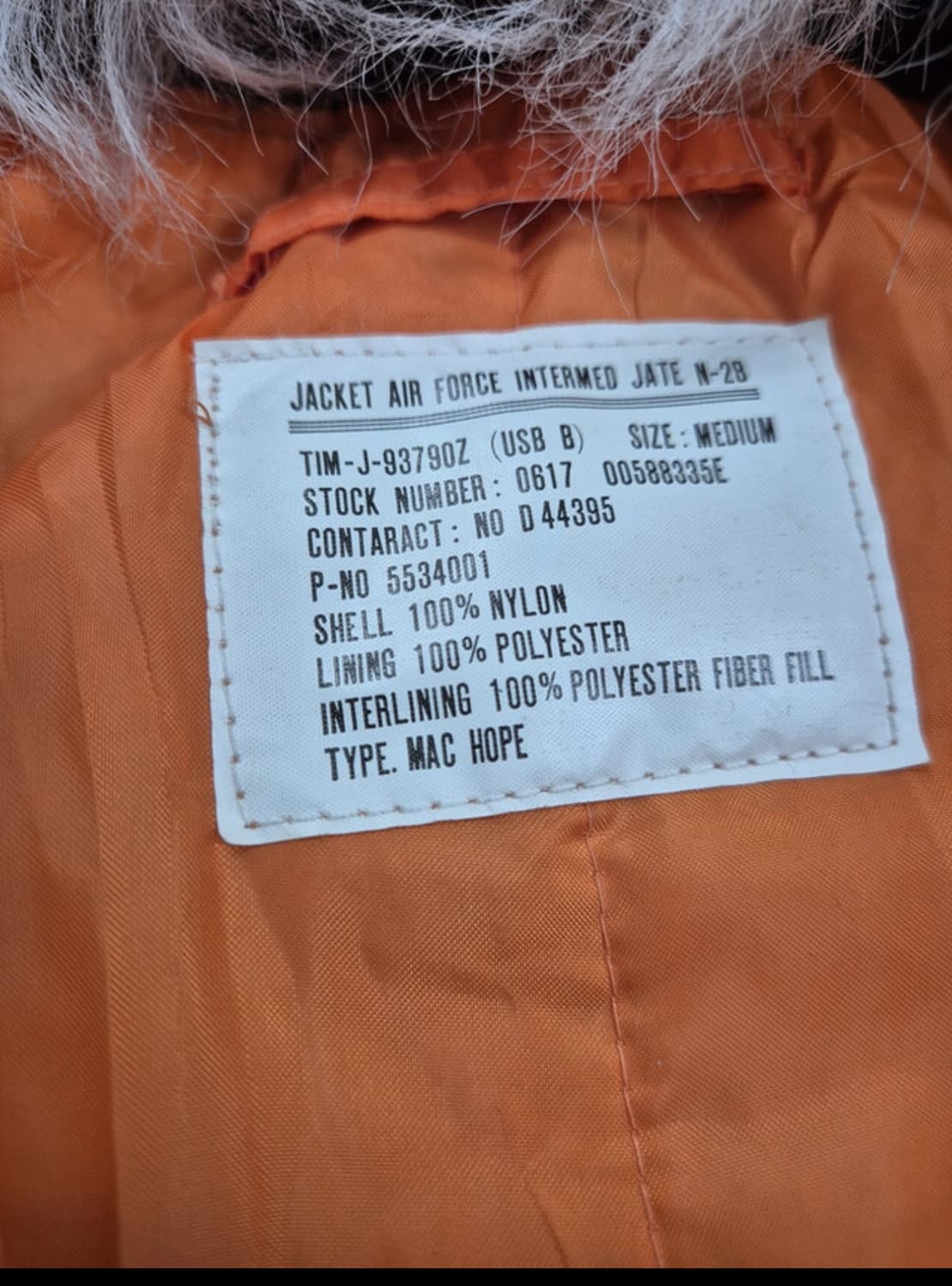 밀리터리 n-2b 봄버 자켓 상품이미지7