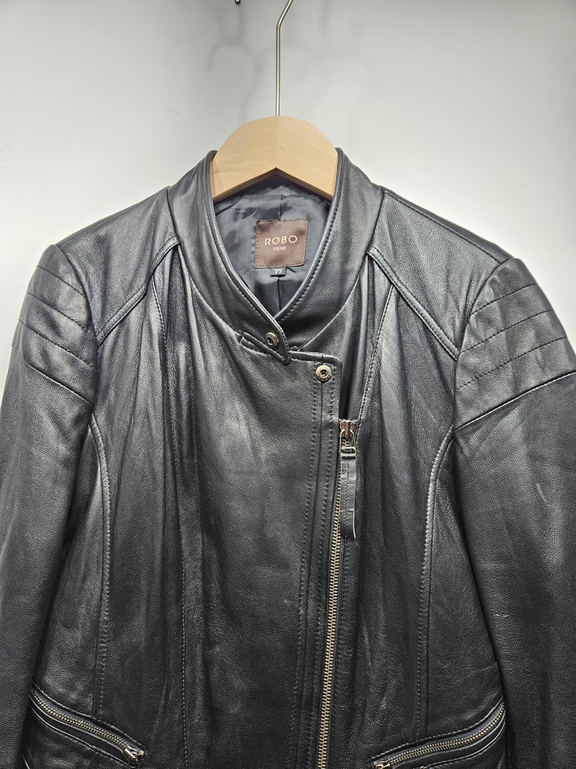 로보(ROBO) 블랙 양가죽 라이더 자켓 66~77 상품이미지7
