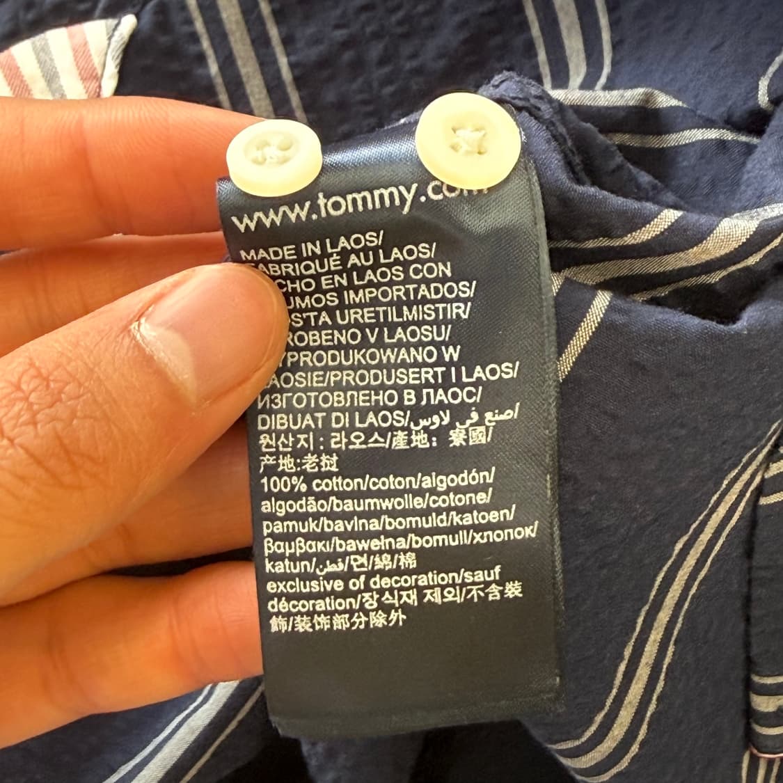 XXL 새상품 타미힐피거 네이비 스트라이프 셔츠 상품이미지5