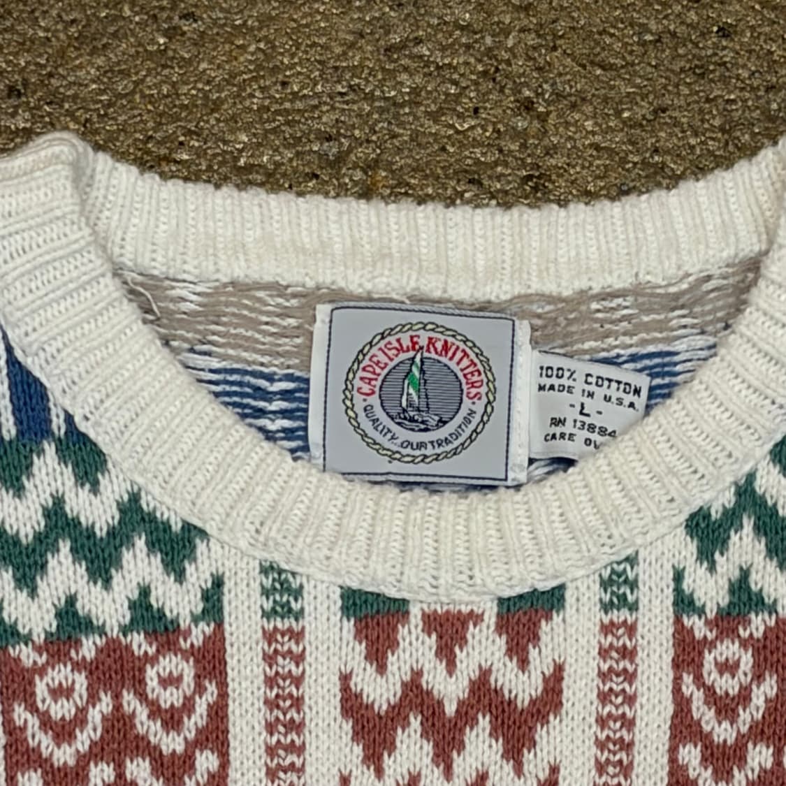 90s Made in USA 빈티지 코튼 니트 상품이미지4