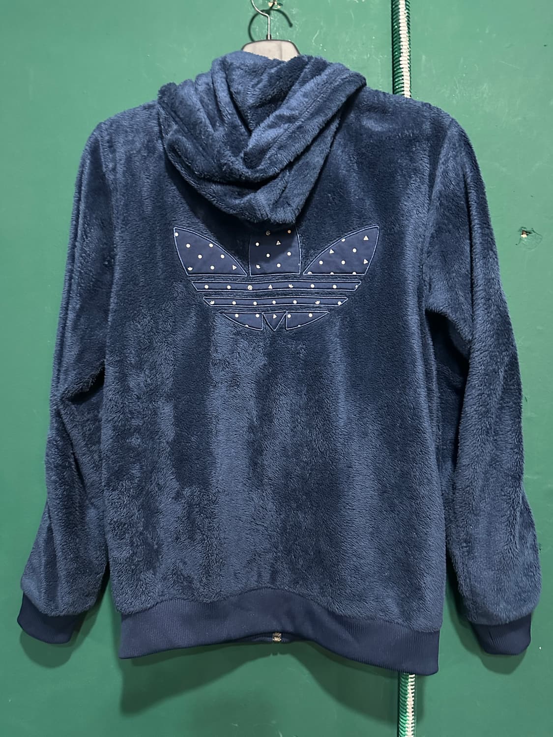 아디다스 퍼 후드자켓 네이비 90 상품이미지5