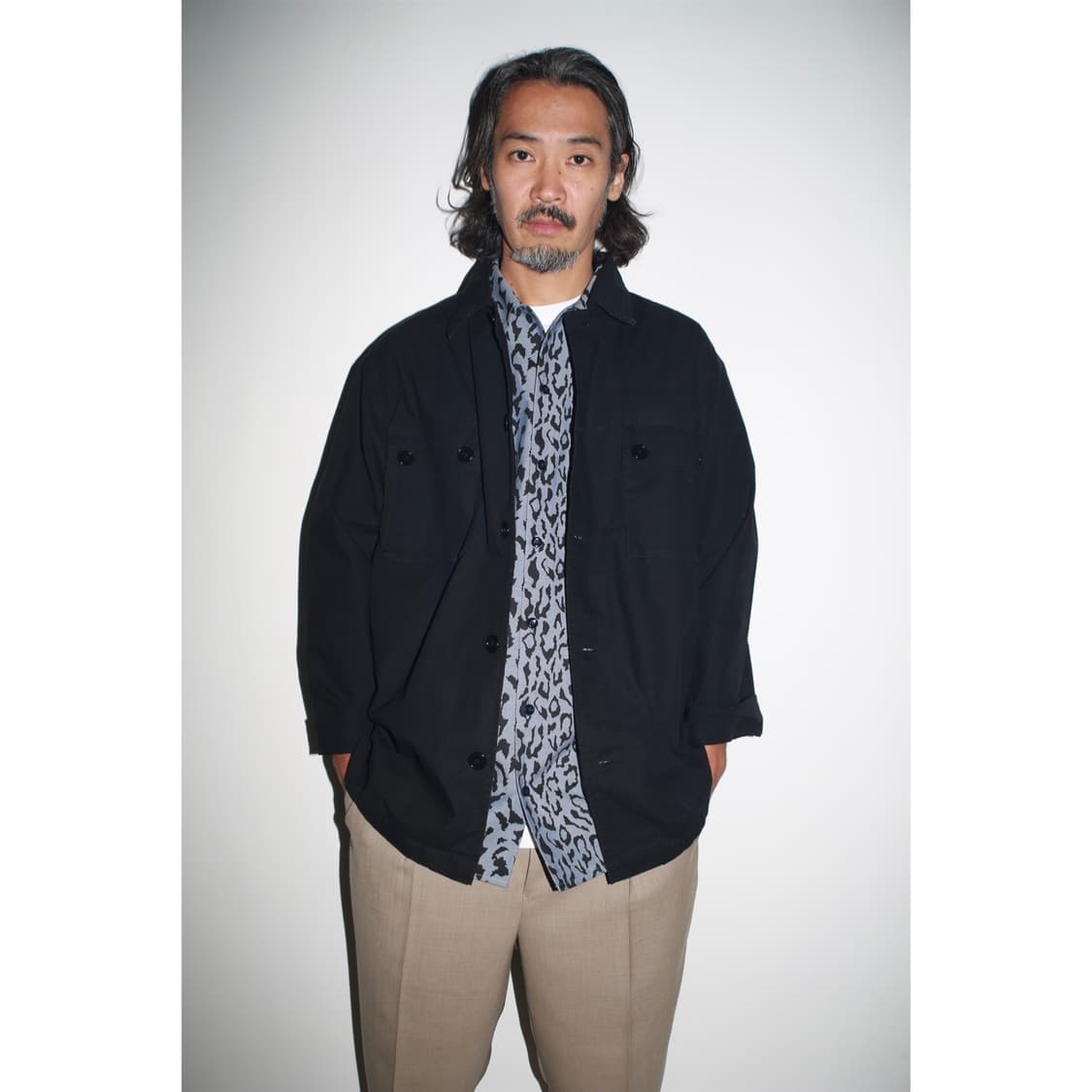 와코마리아 Wacko Maria 아미 셔츠 립스탑 코튼 자켓 블랙 L  상품이미지1