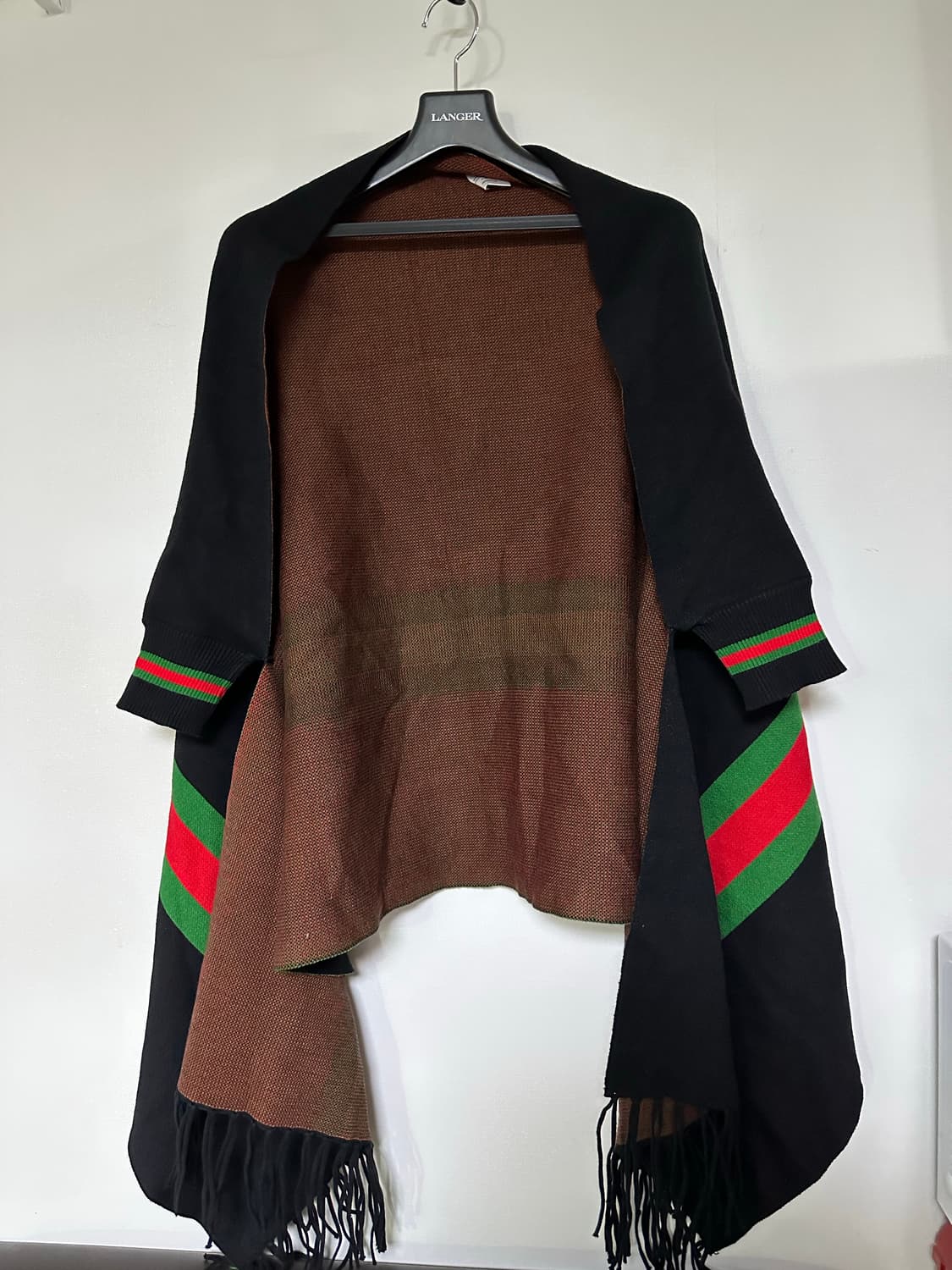 구찌 GG 로고 블랙 브라운 머플러 상품이미지1