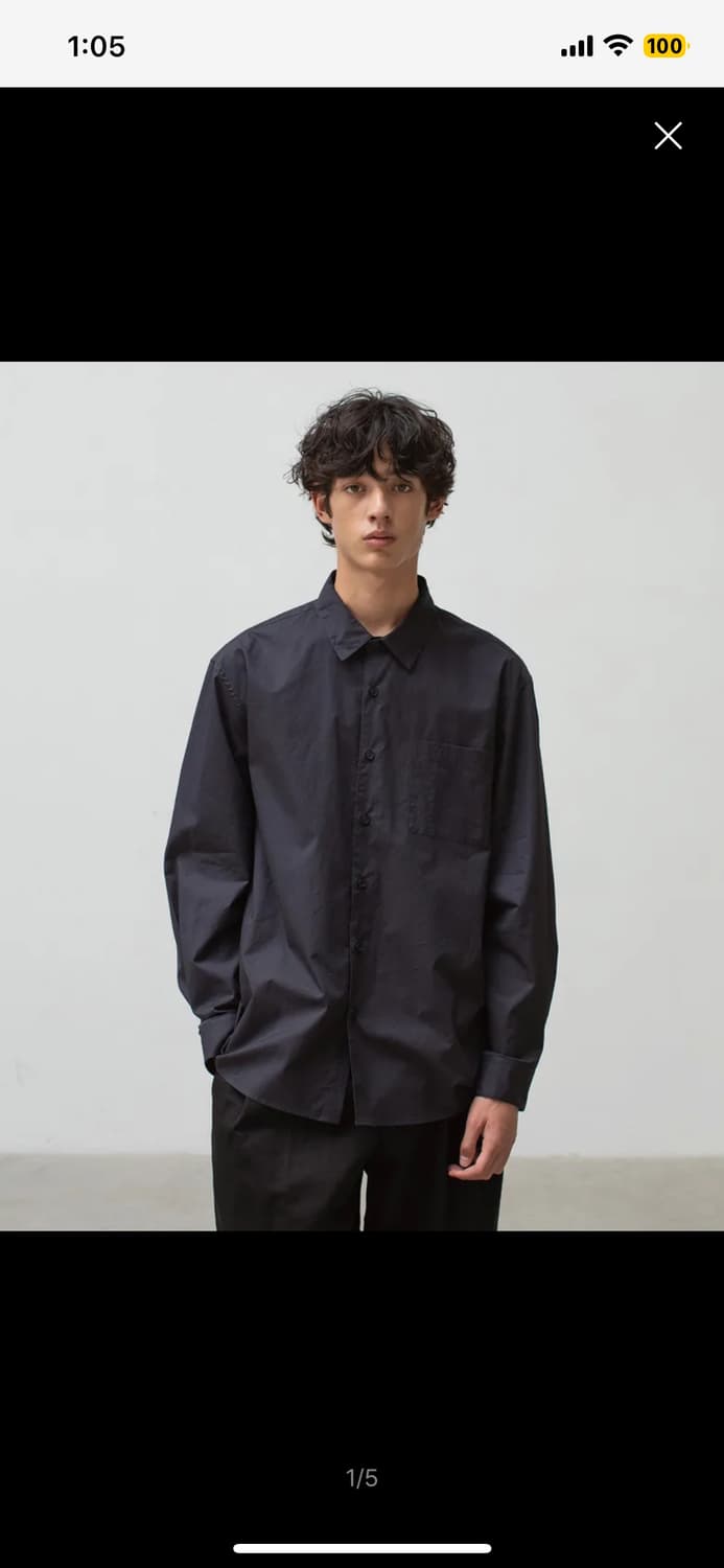 어나더오피스 down town shirt ink navy 상품이미지1