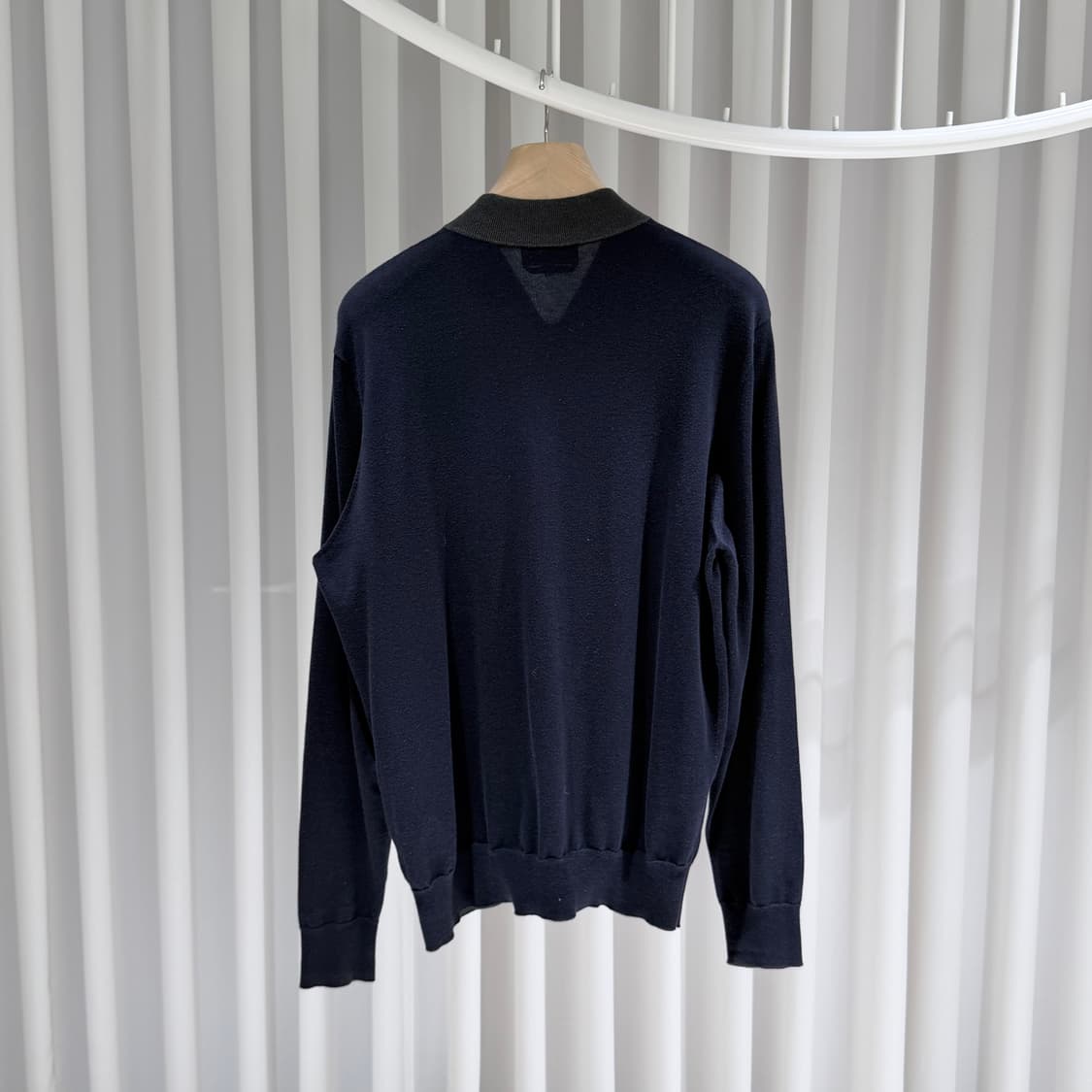 (A+/M) / 에르메스 캐시미어 니트 집업 그레이 네이비 상품이미지5