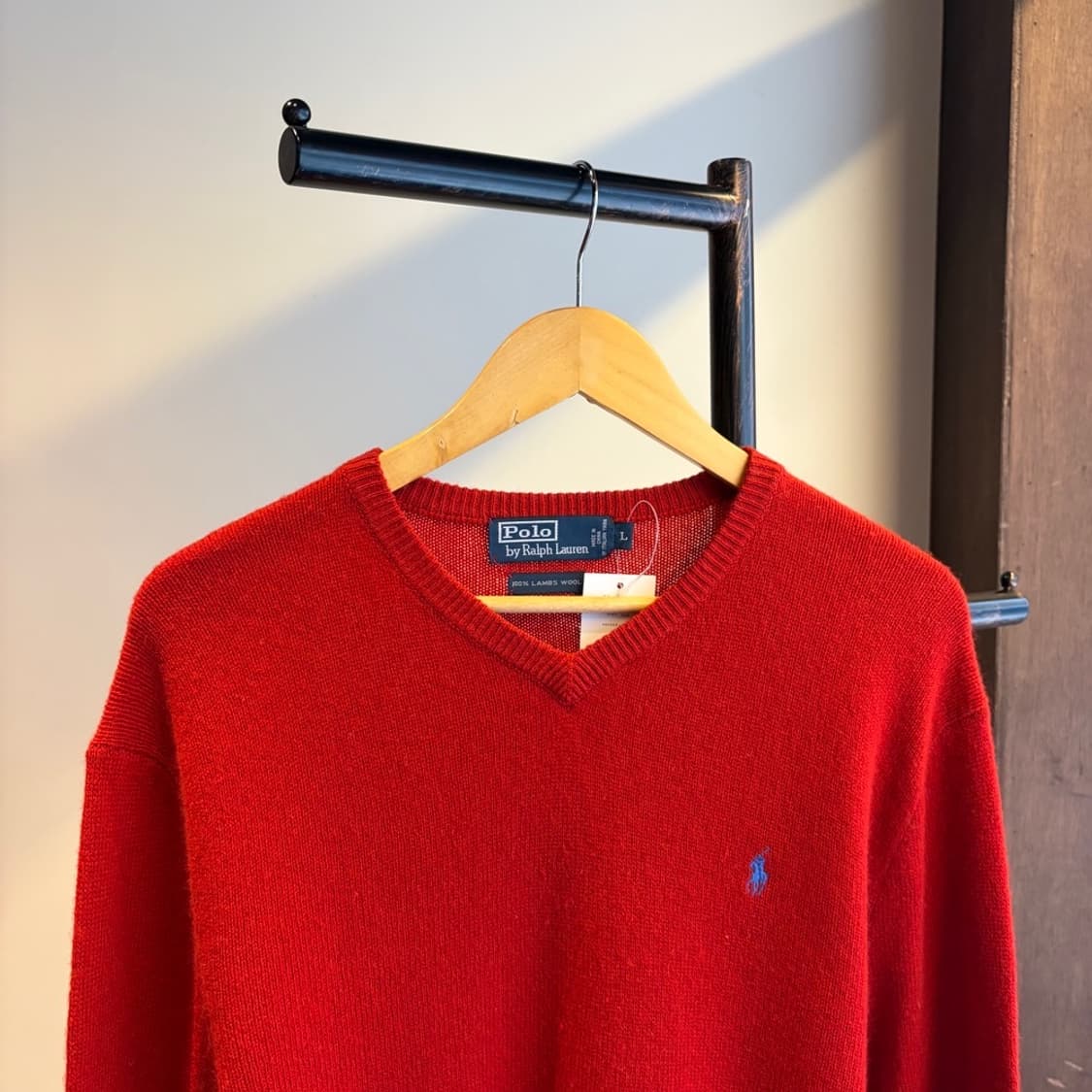 15889 - 폴로 랄프로렌 레드 브이넥 울 니트 (램스 울 100%) 상품이미지1