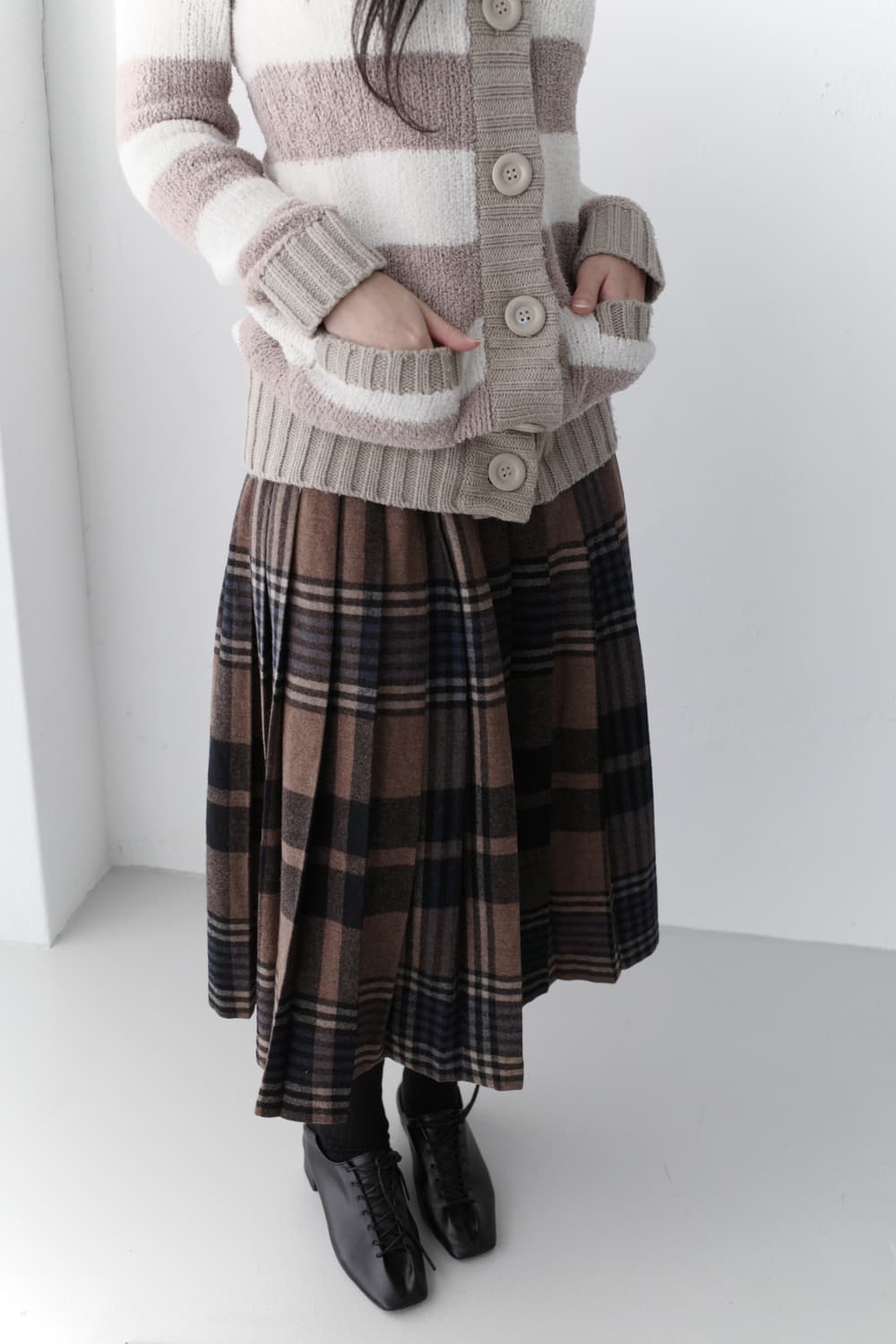 check wrap skirt 상품이미지6