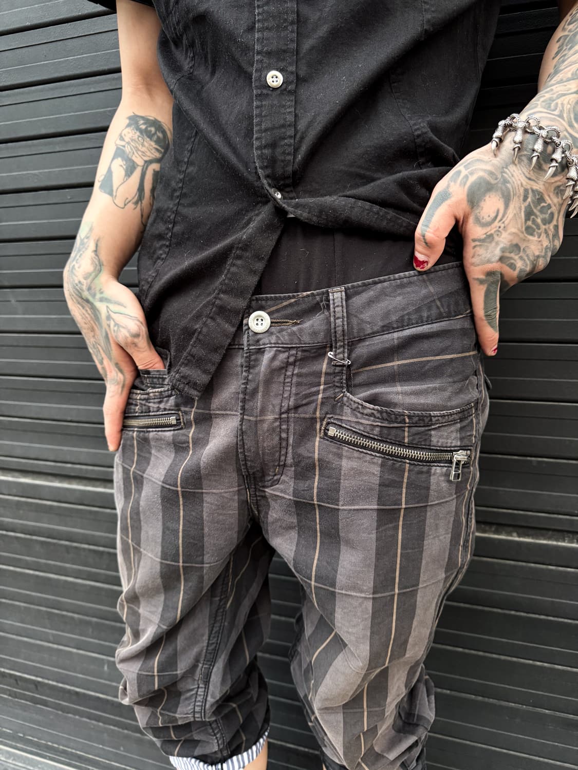 Check Cropped Zip Pants 상품이미지2