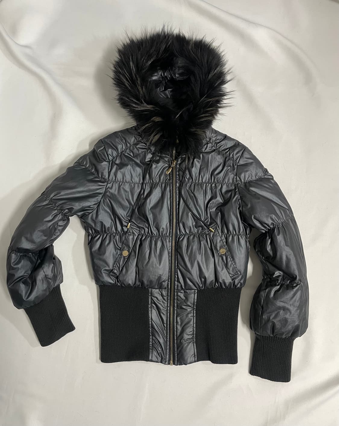 라쿤 울프죠 딱붙 퍼 봄버 패딩 상품이미지1