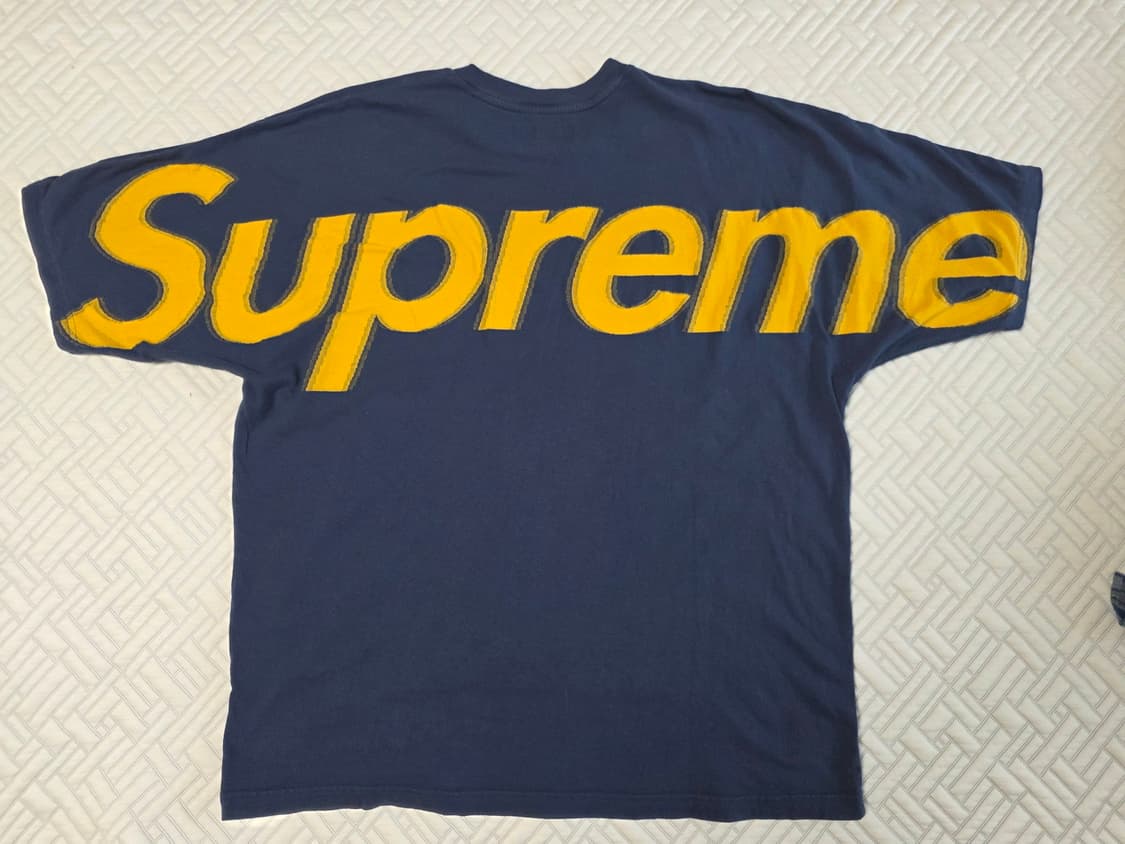 [M] 25ss Supreme Intarsia 빅 백로고 반팔 티셔츠 상품이미지2