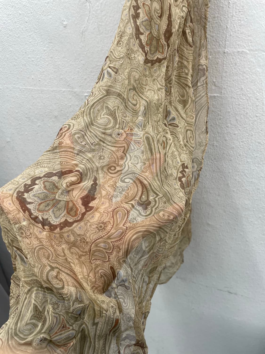 브라운 페이즐리 실크 머플러  상품이미지3