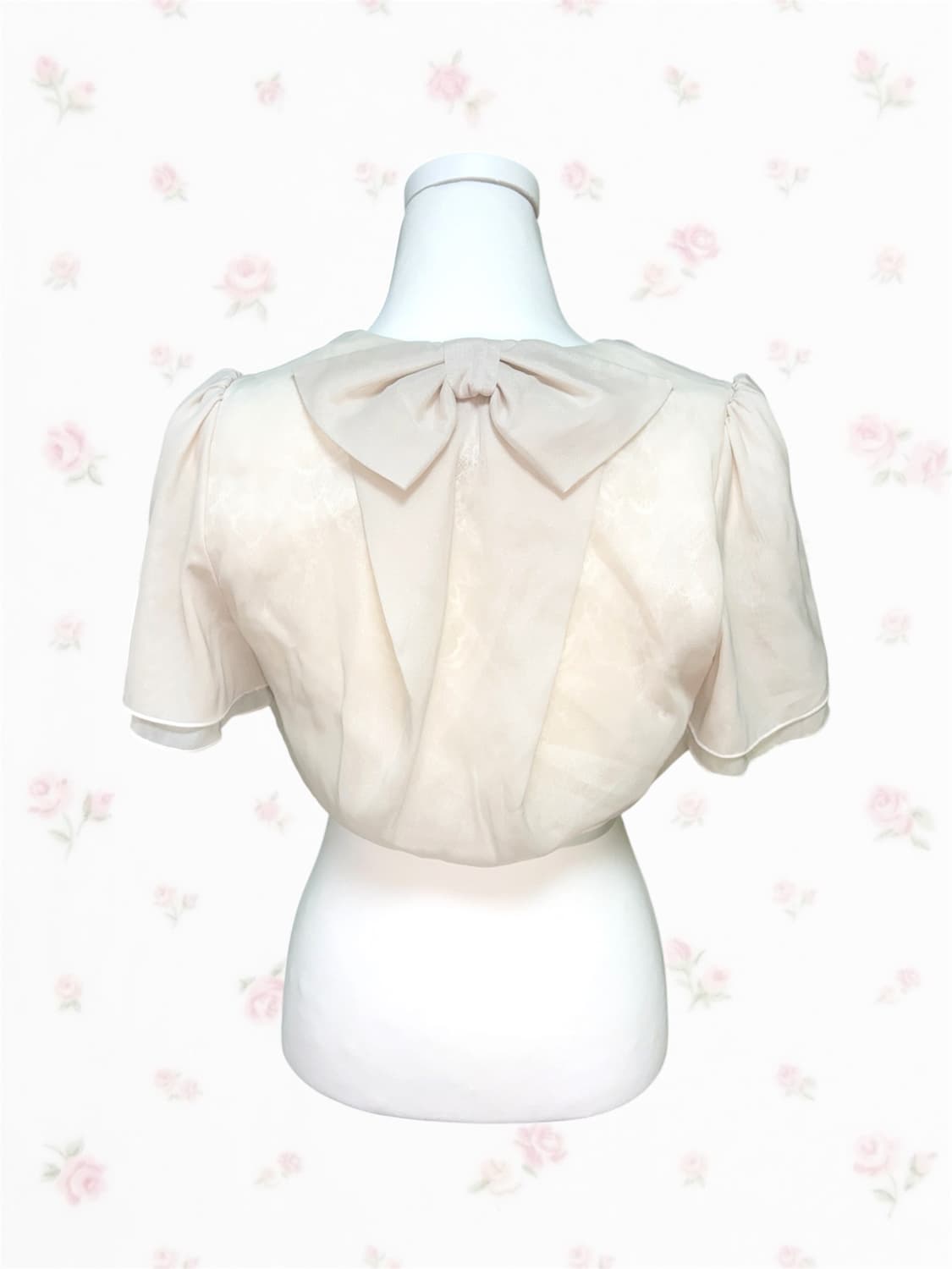 TISSE 오네갸루 진주 리본 볼레로 가디건 상품이미지2