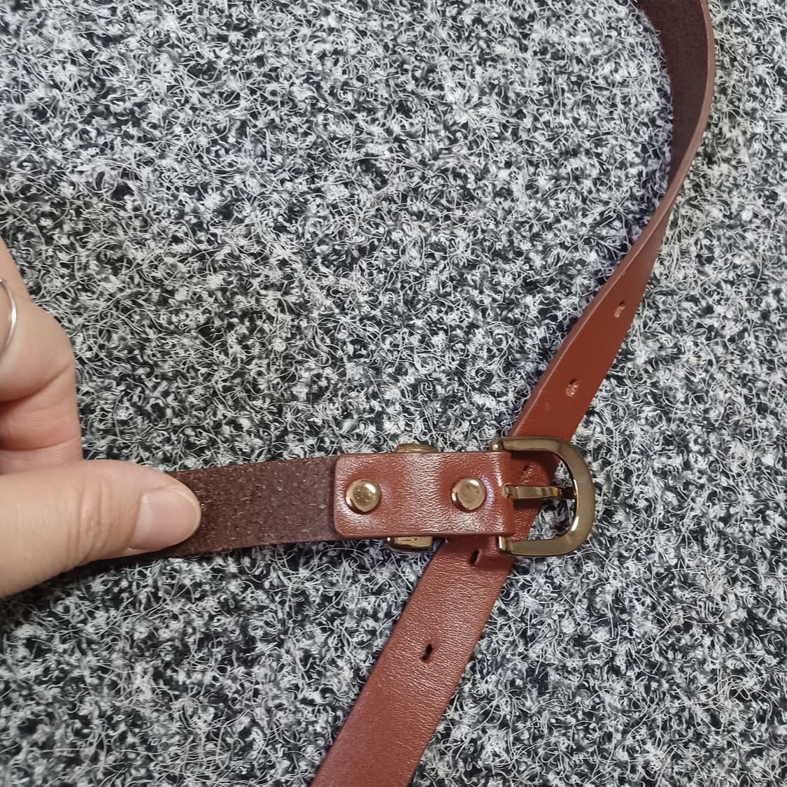 여성 가죽 벨트 브라운 상품이미지3