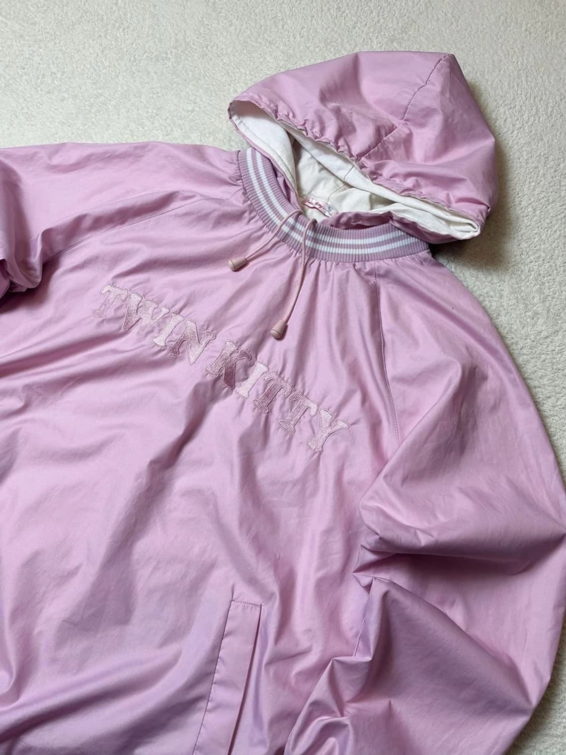 키티 00's 소프트 핑크 윈드 웜업 후드티 PN6313 상품이미지2