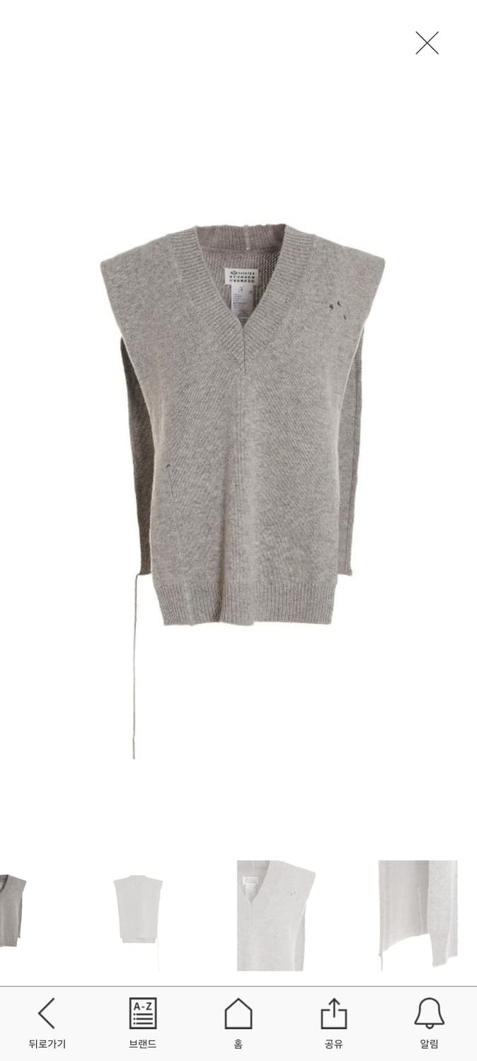 [F] 마르지엘라 사이드 슬릿 디스트레스 니트 베스트 상품이미지1