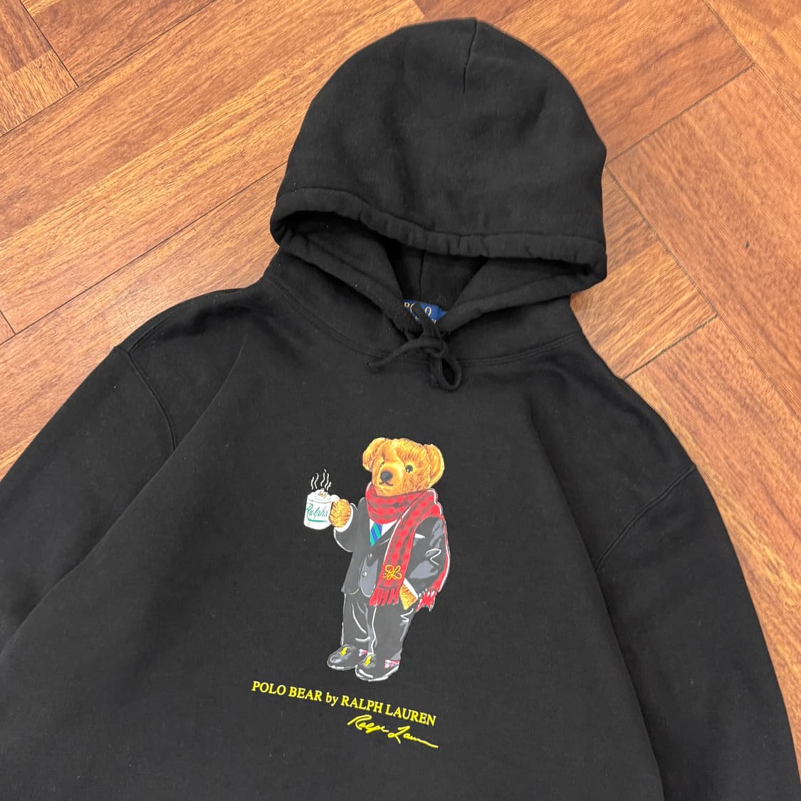 2XL(115) 폴로 랄프로렌 폴로 베어 블랙 후드 티셔츠  상품이미지2