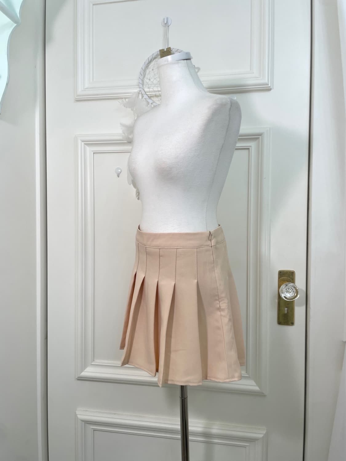 coral beige basic pleats mini skirt 상품이미지2