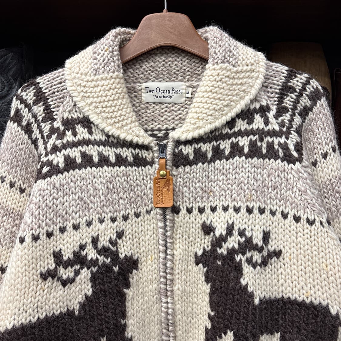 Two Ocean Pass 제팬 빈티지 루돌프 패턴 코위찬 스웨터 N96 상품이미지3