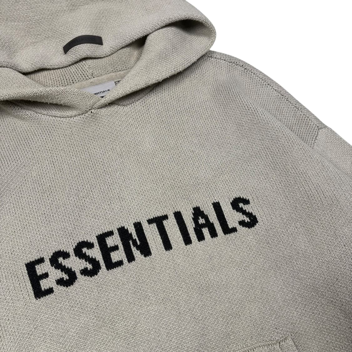 에센셜 아이보리컬러 스펠아웃로고 니트 후드티 상품이미지2