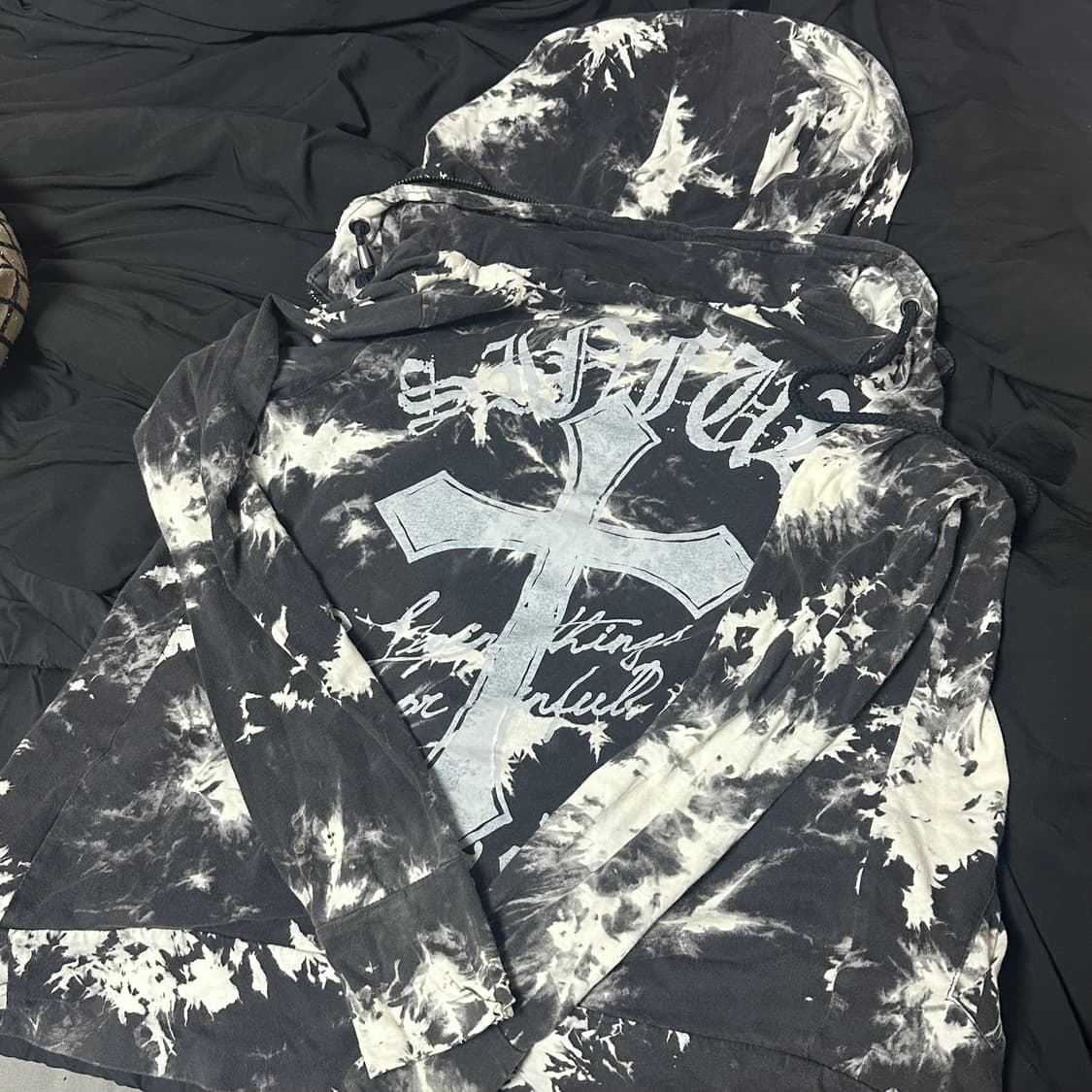 빈티지 십자가 후드집업 상품이미지4