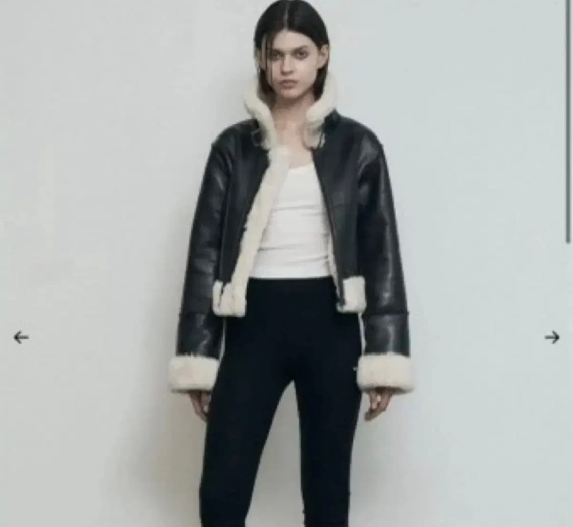 보헤미안서울 23fw 슬림핏 무스탕 블랙 상품이미지1