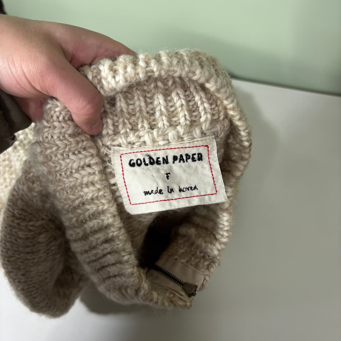 FREE VTG 아이보리 짜임 코위찬 니트집업 상품이미지4