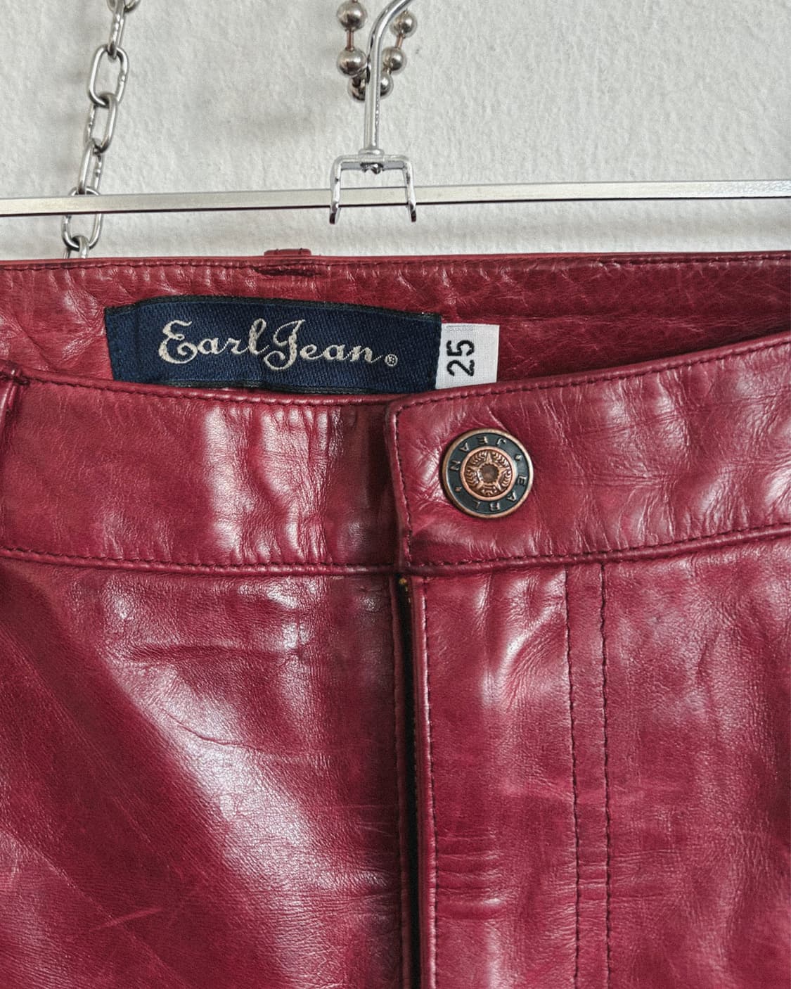 earl jean 세미 플레어 레더팬츠 상품이미지6