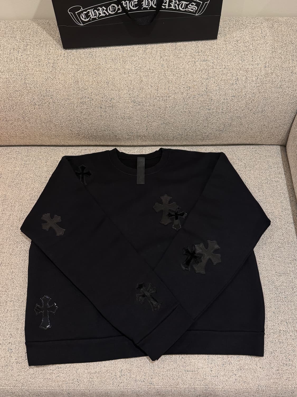 크롬하츠 레더 패치 맨투맨 상품이미지2