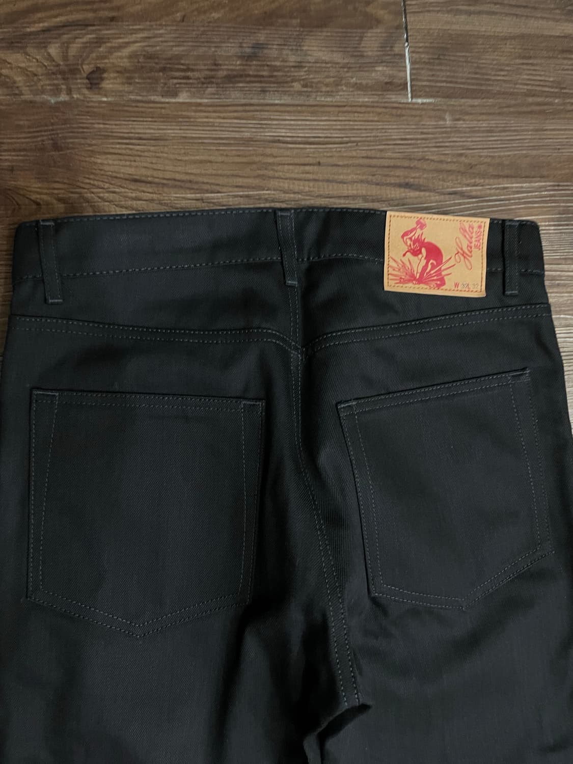 hallaveshje 블랙 데님 팬츠 블랙진 생지 상품이미지8