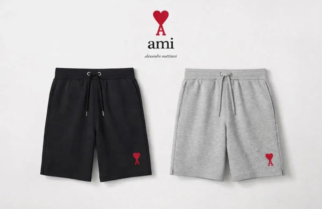 아미 스몰로고 반바지 블랙/그레이 새상품 상품이미지1