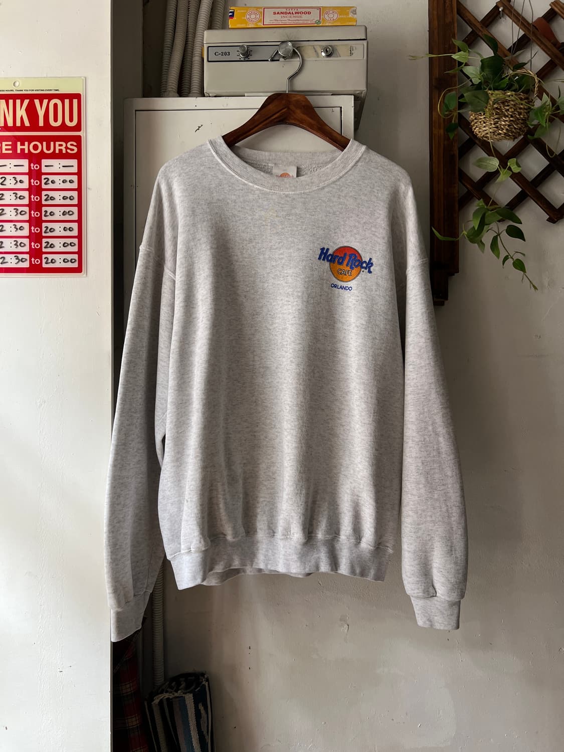[L]90's 하드락카페 Made in USA 멜란지 스웻셔츠 상품이미지3