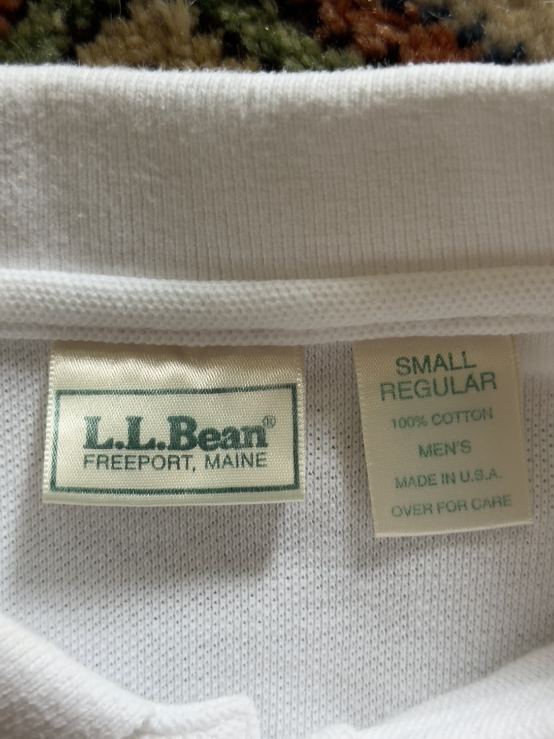 90s 엘엘빈 made in USA 화이트 피케 롱슬리브 상품이미지7