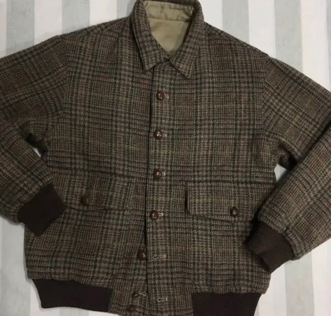 90s 빈티지 해리스트위드 & 코튼 리버시블 자켓 상품이미지1