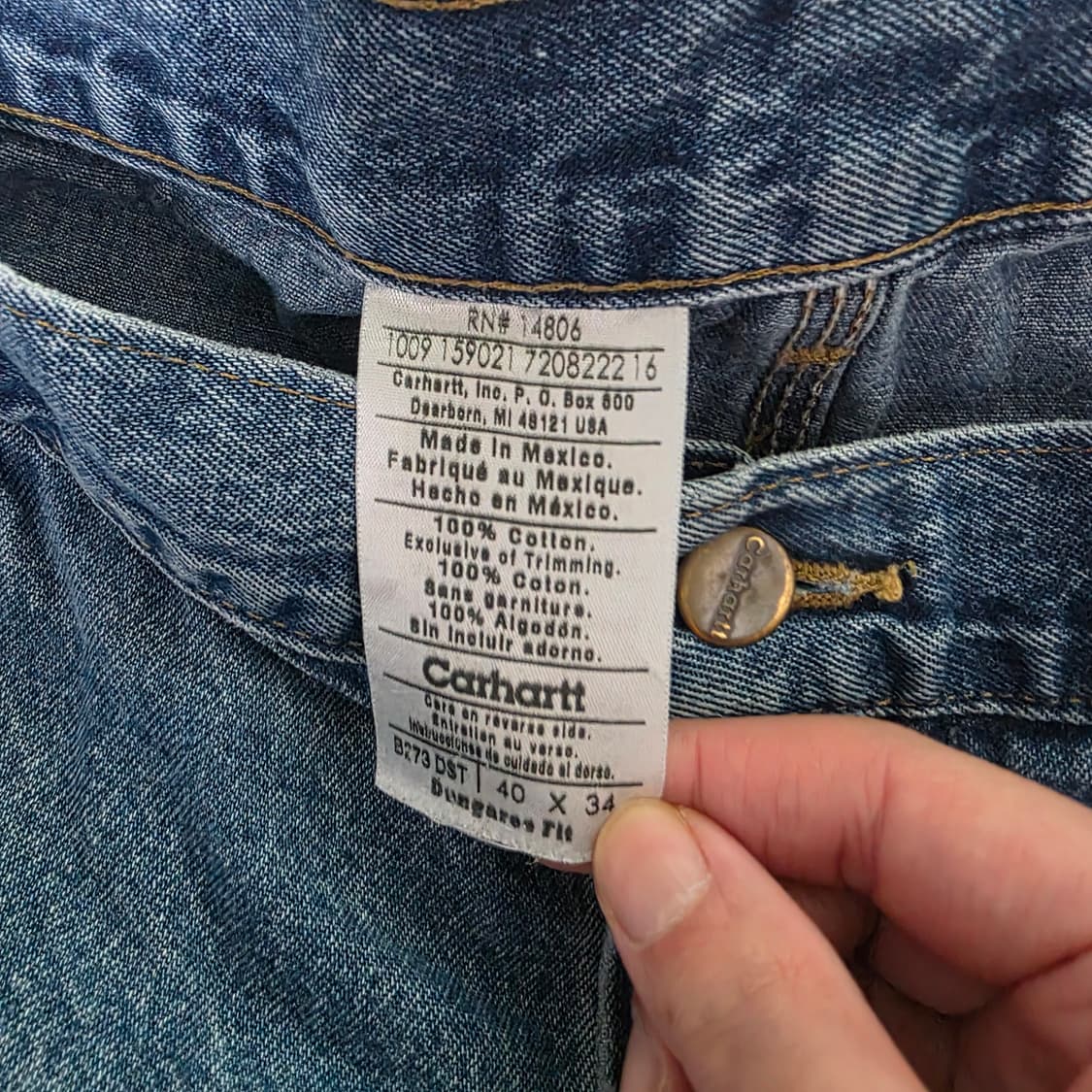 [42X34] 00s 칼하트 더블니 B273DST 데님팬츠 트래쉬 B13 상품이미지6