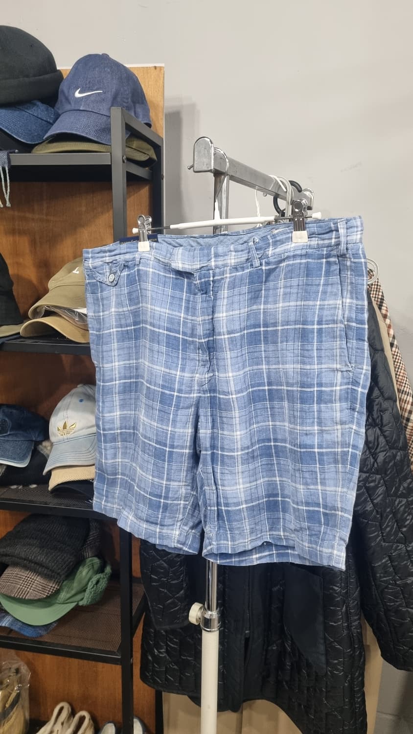 Polo Ralph Lauren 빈티지 체크 리넨반바지 36size 상품이미지1