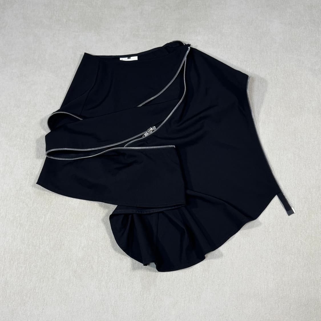 Diagonal Zipper  black skirt 상품이미지3