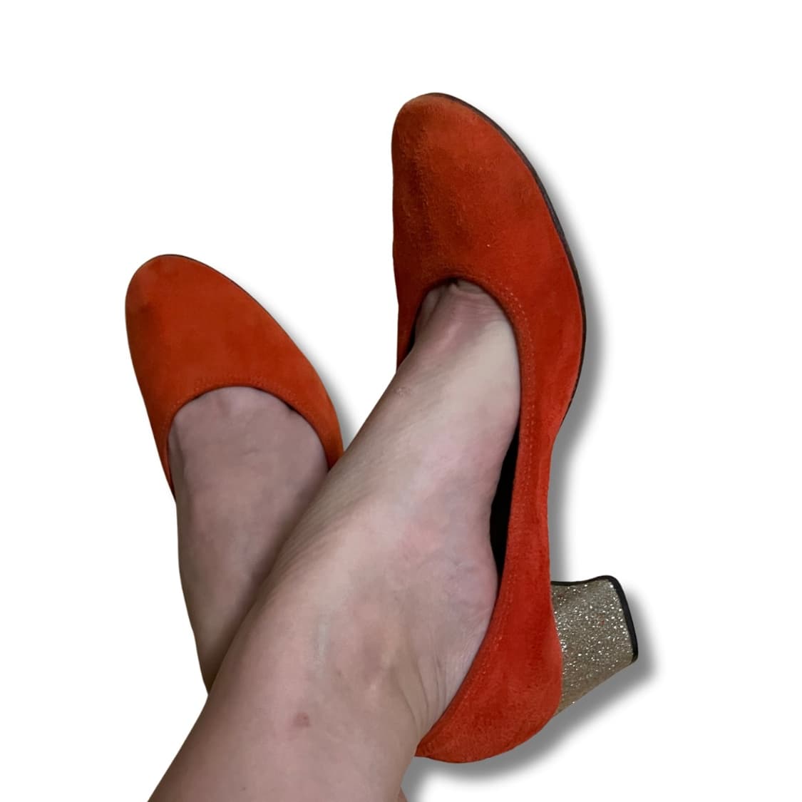 LANVIN Orange 🍊 Suede Block Heel 230 상품이미지5