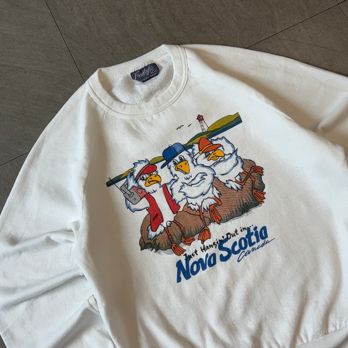 90s 90년대 캐나다 생산 빈티지 화이트 스웻셔츠 상품이미지2