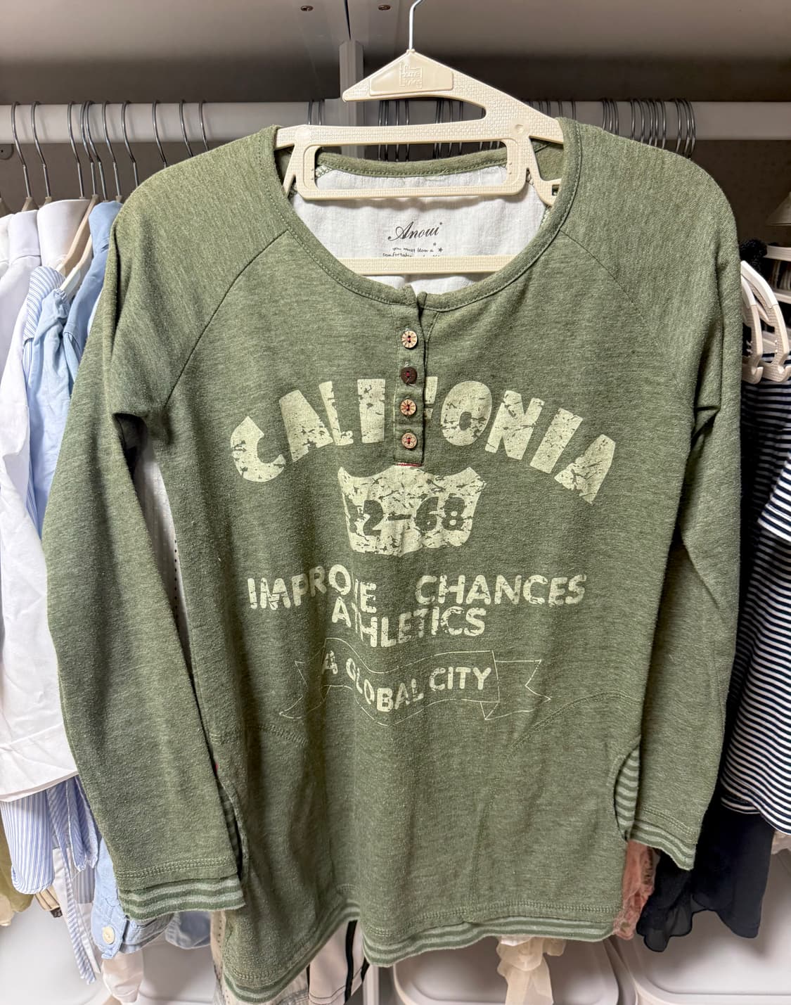 빈티지 너드 모리걸 롱슬리브 카고 하구미 레이어드 상품이미지1