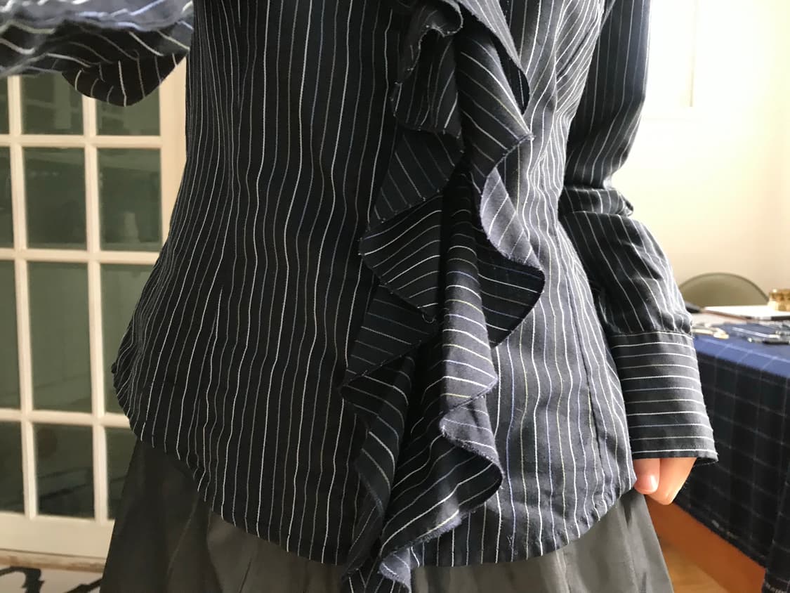 vintage frill stripe shirts 상품이미지4