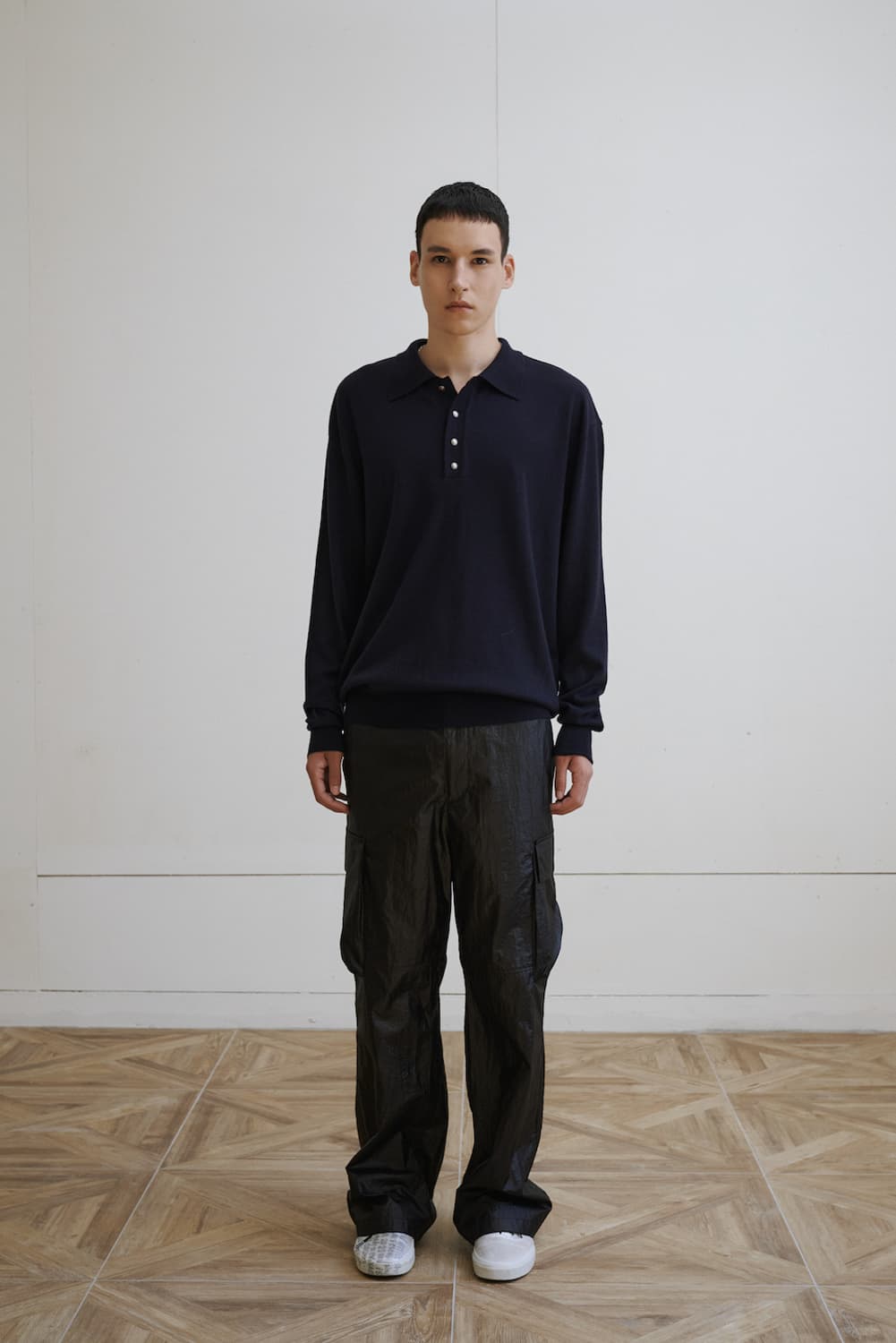 STEEL BUTTON KNIT POLO_DARK NAVY 상품이미지1