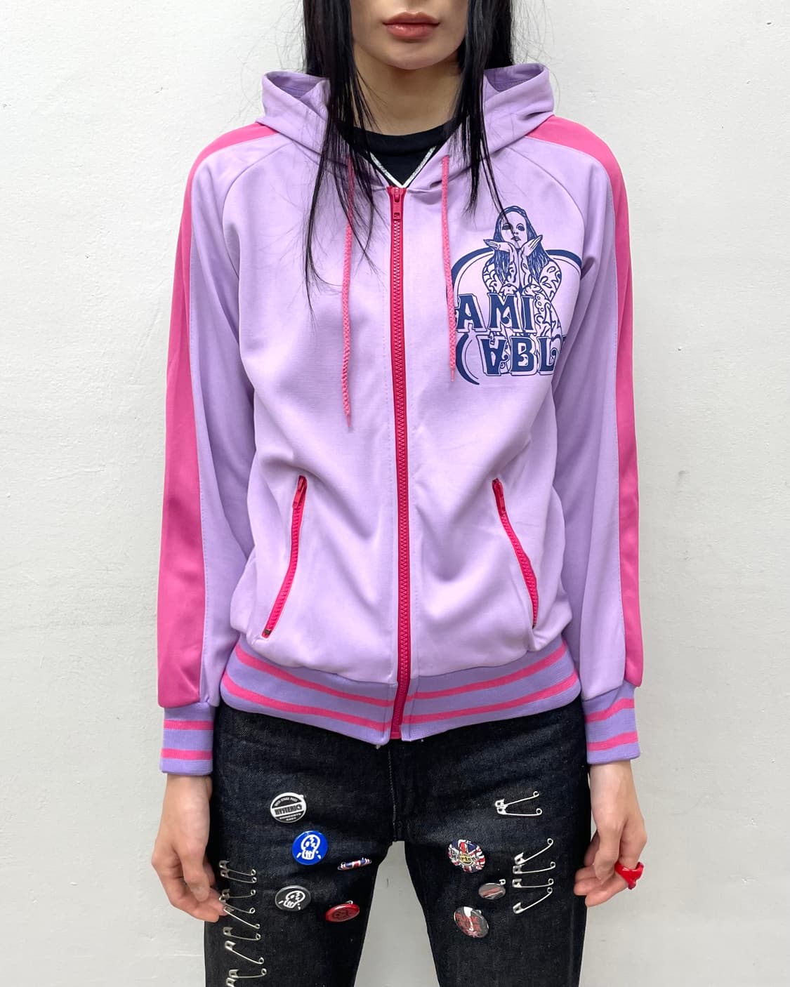 Devil Girl Purple Hoodie Zip-Up 상품이미지2