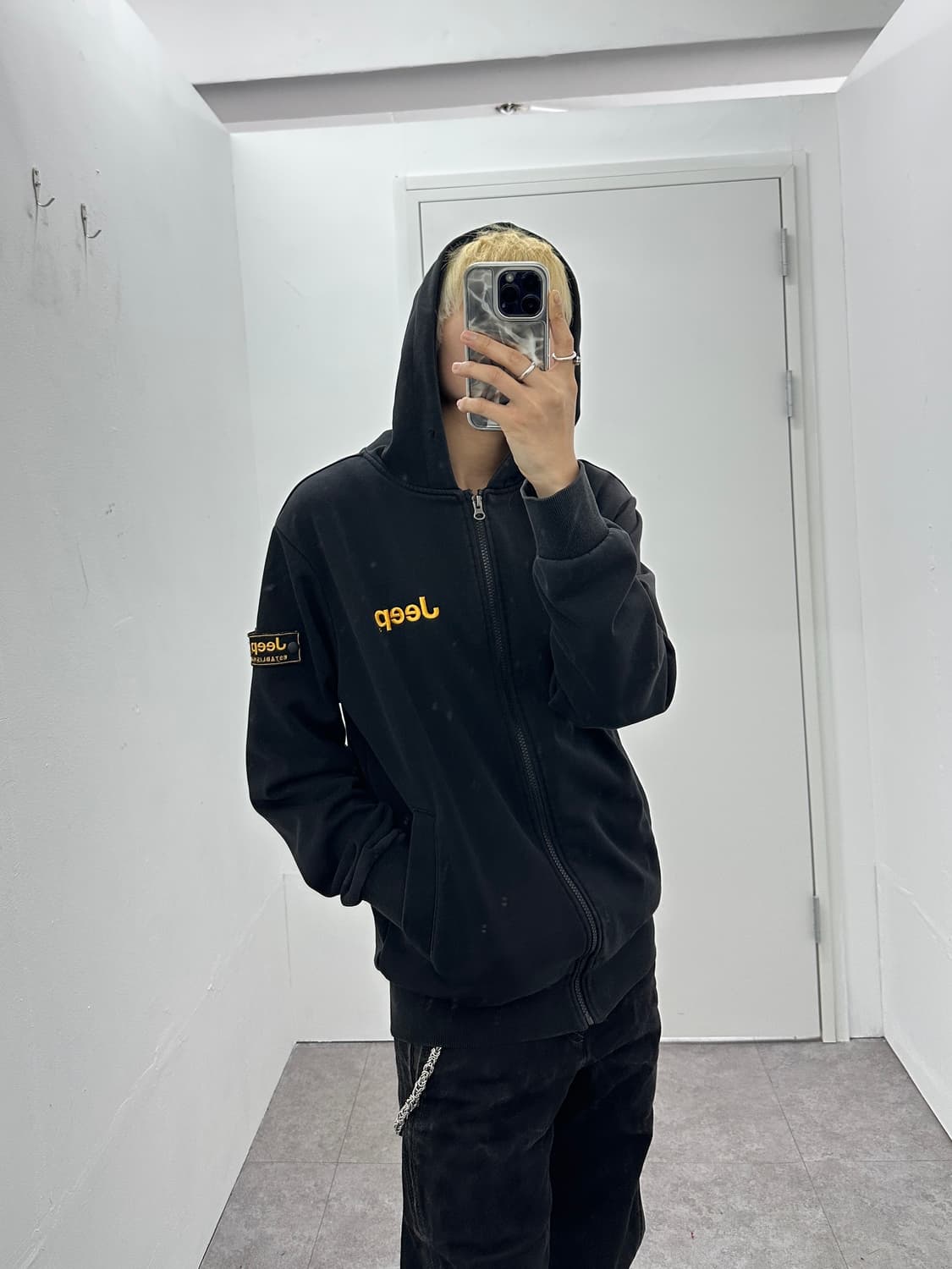 JEEP 소매 패치 후드집업 상품이미지1