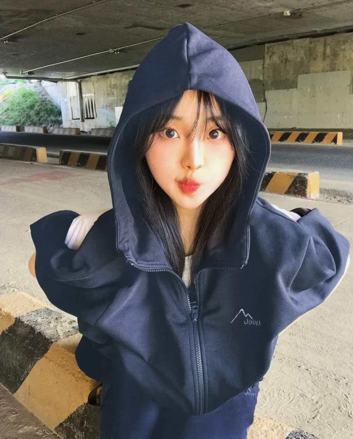 지프 [330g] 피그먼트 2way Peak-Logo 후드집업 상품이미지1