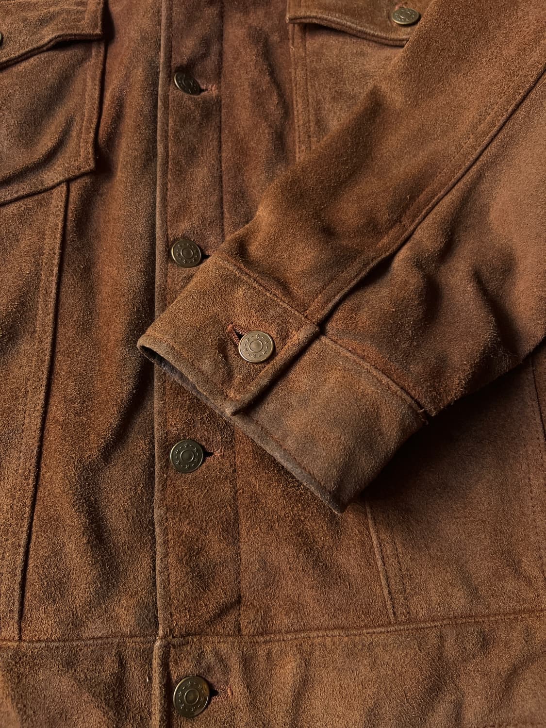 [XL]90's USA 빈티지 리얼 스웨이드 트러커 자켓 상품이미지5