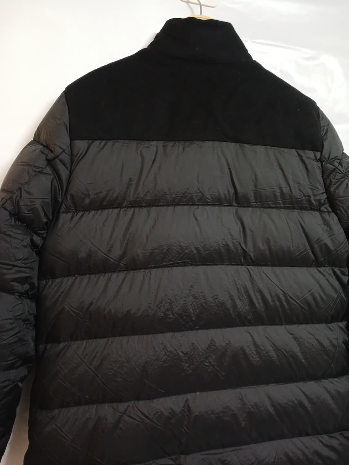 (M,90)다이나핏 모직배색 덕다운 패딩 코트 블랙 상품이미지6