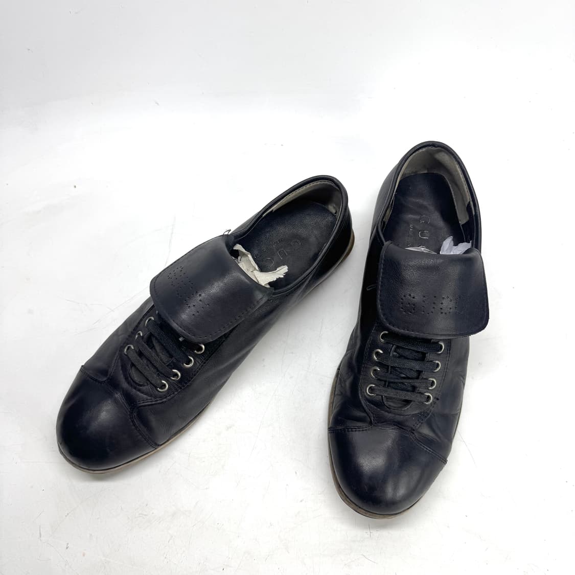 265) GUCCI 구찌 블랙 레더 스니커즈 상품이미지2