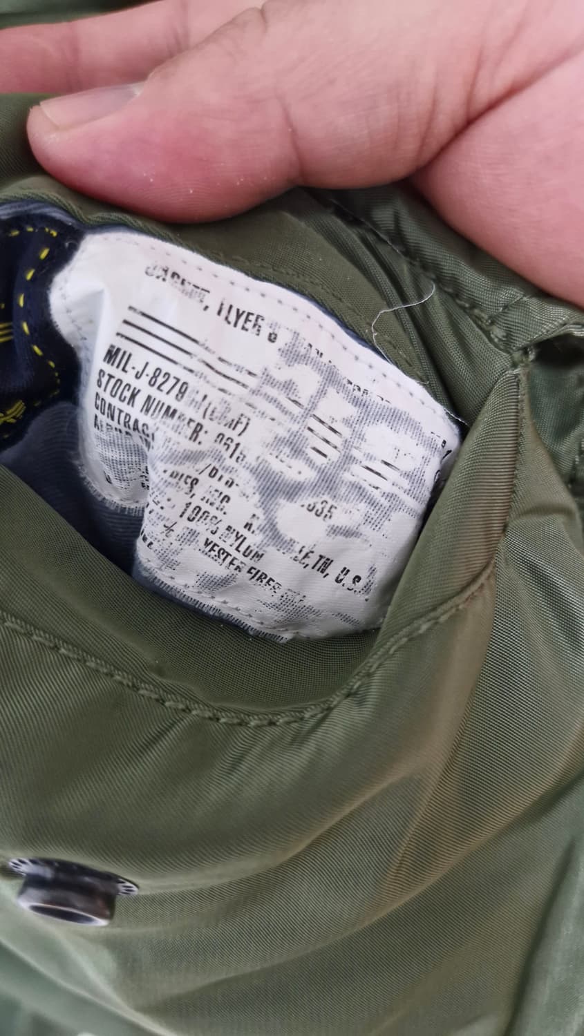 알파인더스트리 MA-1 카키 S 상품이미지4