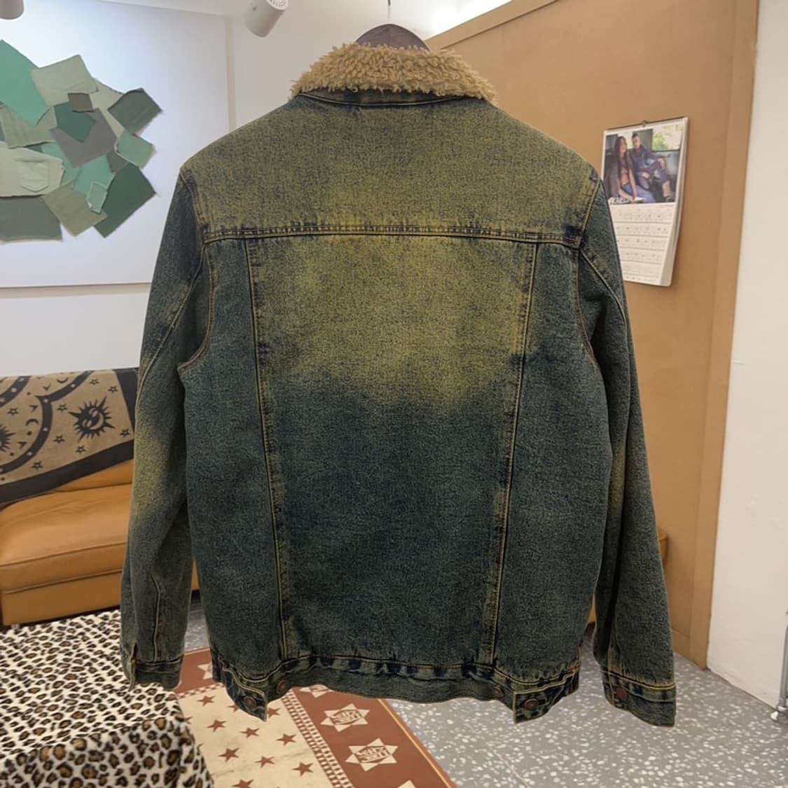 아베크롬비 빈티지 아메카지 데미지 워싱 양털 데님자켓 M C09531 상품이미지4