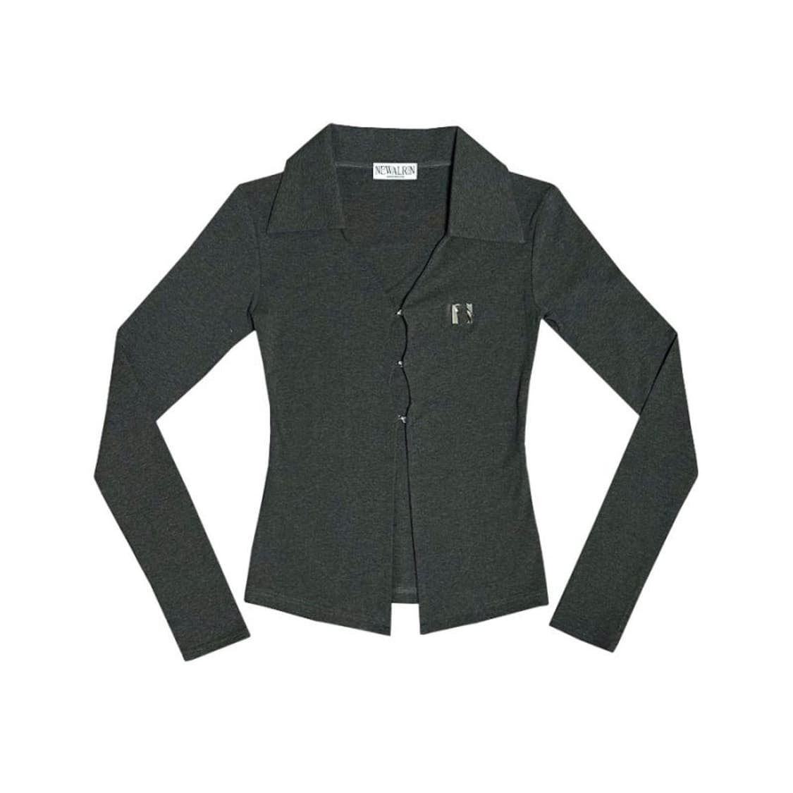 뉴얼린 셔츠탑 다크차콜 앰블럼 상품이미지1